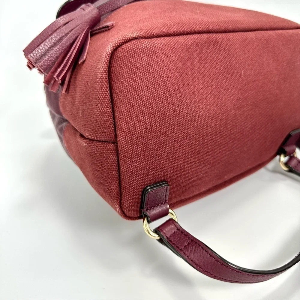 Rebecca Minkoff burgundy mansfield leather backpack with tassels